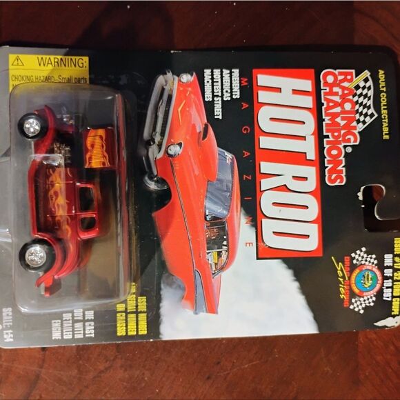 Racing Champions Red and Yellow Hot Rod Toy Car - Picture 4 of 4